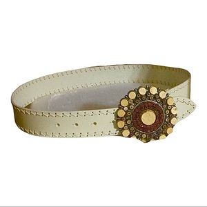 Boho Wooden Bead Leather Belt